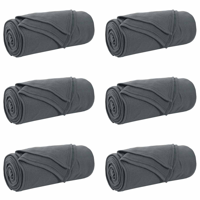 Load image into Gallery viewer, Vidaxl kleden 6 pcs donkergrijs 270 x 240 cm fleece
