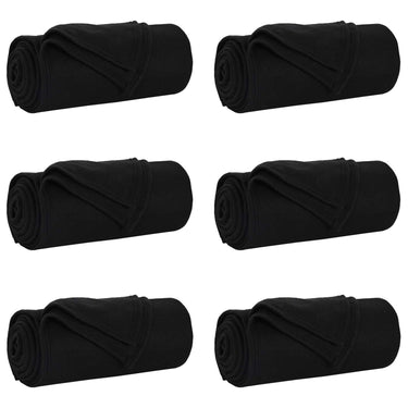 Vidaxl kleden 6 pcs zwart 170 x 130 cm fleece