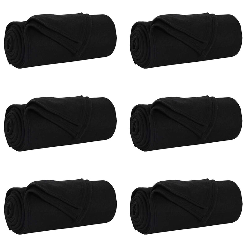 Load image into Gallery viewer, Vidaxl kleden 6 pcs zwart 170 x 130 cm fleece
