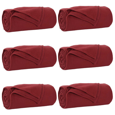 Vidaxl kleden 6 pcs bordeaux rood 270 x 240 cm fleece