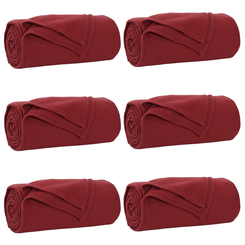 Load image into Gallery viewer, Vidaxl kleden 6 pcs bordeaux rood 270 x 240 cm fleece
