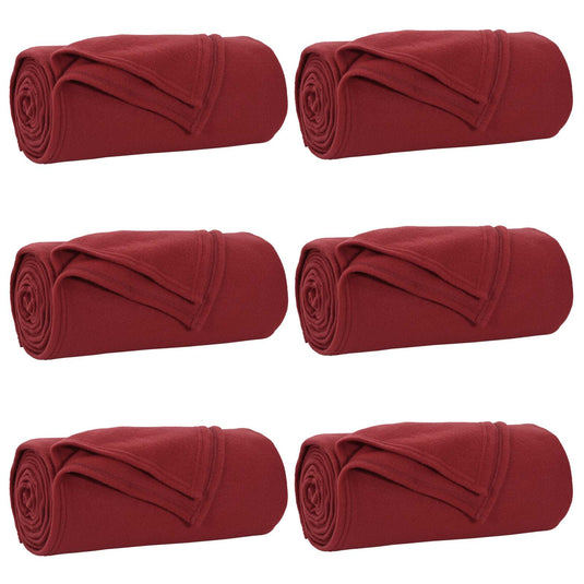 Vidaxl kleden 6 pcs bordeaux rood 270 x 240 cm fleece
