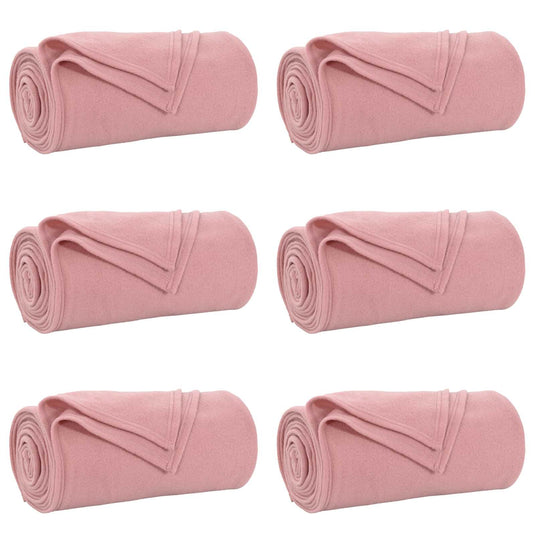 Vidaxl kleden 6 pcs roze 240 x 220 cm fleece