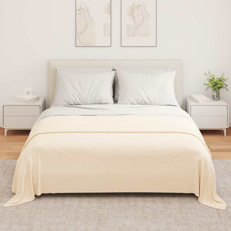 Load image into Gallery viewer, Vidaxl gooi deken crème 280 x 210 cm fleece
