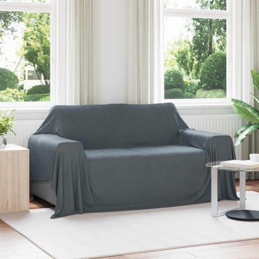 Vidaxl gooi deken donkergrijs 280 x 210 cm fleece