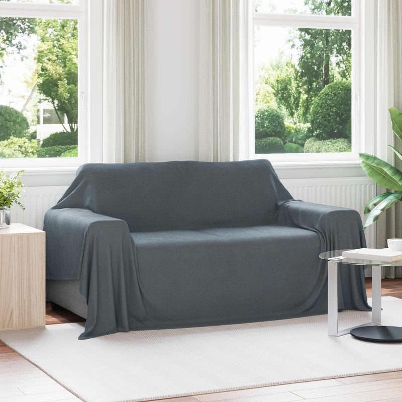 Load image into Gallery viewer, Vidaxl gooi deken donkergrijs 280 x 210 cm fleece
