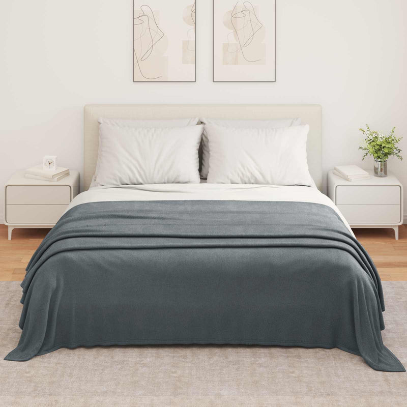Load image into Gallery viewer, Vidaxl gooi deken donkergrijs 350 x 270 cm fleece
