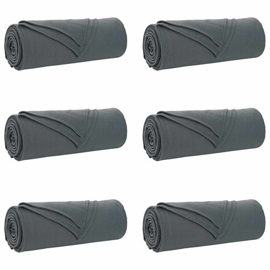 Vidaxl kleden 6 pcs donkergrijs 210 x 140 cm fleece