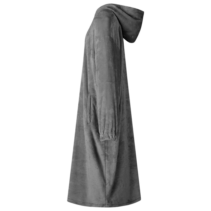 Load image into Gallery viewer, Vidaxl deken hoodie donkergrijs l flanel
