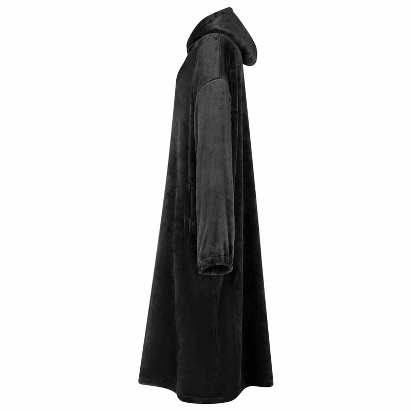 Load image into Gallery viewer, Vidaxl deken hoodie zwart l flanel
