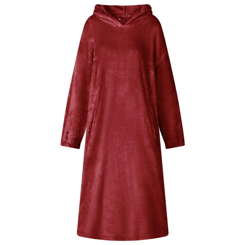 Load image into Gallery viewer, Vidaxl deken hoodie bordeaux rood s flanel
