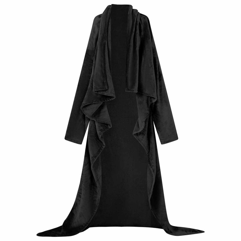 Load image into Gallery viewer, Vidaxl deken hoodie zwart f flanel
