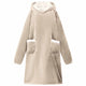 Vidaxl deken hoodie beige m fleece en flanel