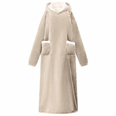 Vidaxl deken hoodie beige m fleece en flanel