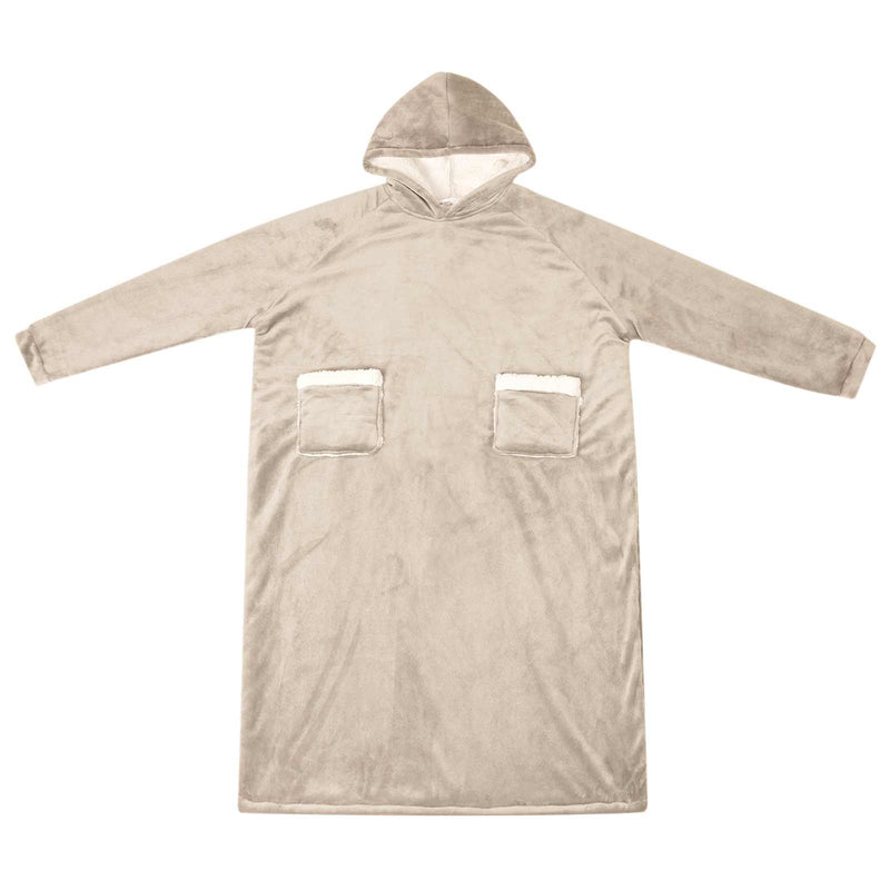 Load image into Gallery viewer, Vidaxl deken hoodie beige m fleece en flanel
