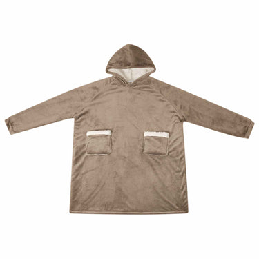 Vidaxl deken hoodie kameel l fleece en flanel