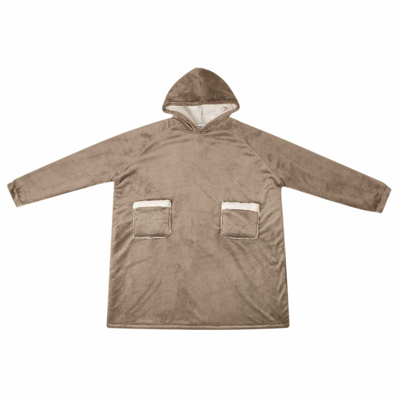 Load image into Gallery viewer, Vidaxl deken hoodie kameel l fleece en flanel
