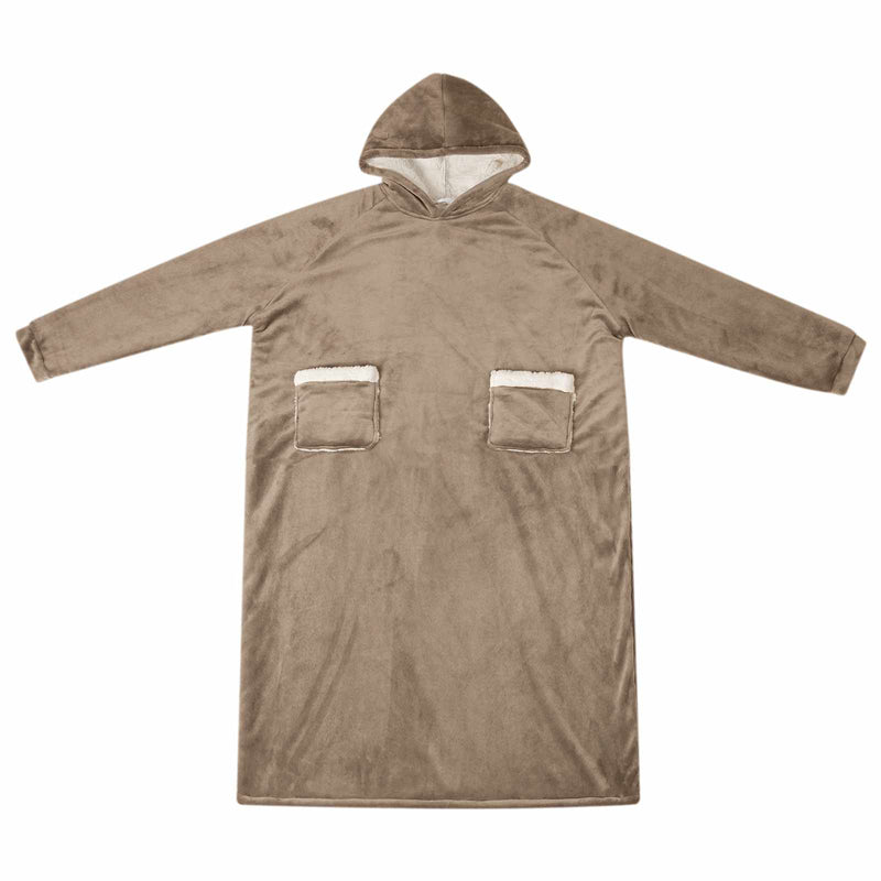 Load image into Gallery viewer, Vidaxl deken hoodie kameel l fleece en flanel
