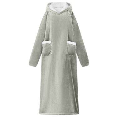 Vidaxl deken hoodie grijs m fleece en flanel