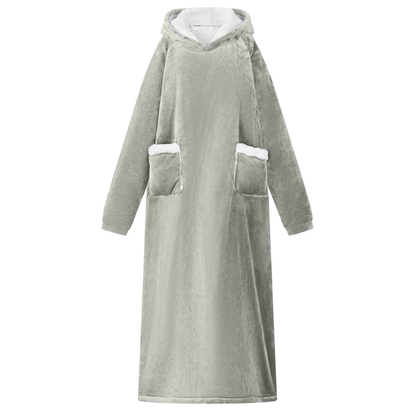Load image into Gallery viewer, Vidaxl deken hoodie grijs m fleece en flanel
