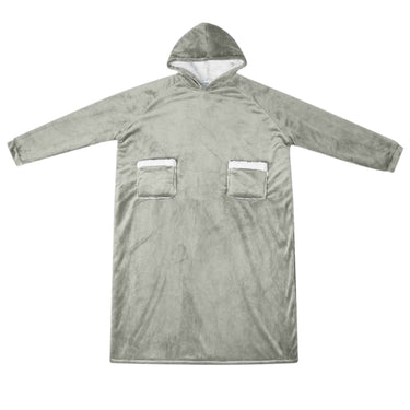 Vidaxl deken hoodie grijs m fleece en flanel