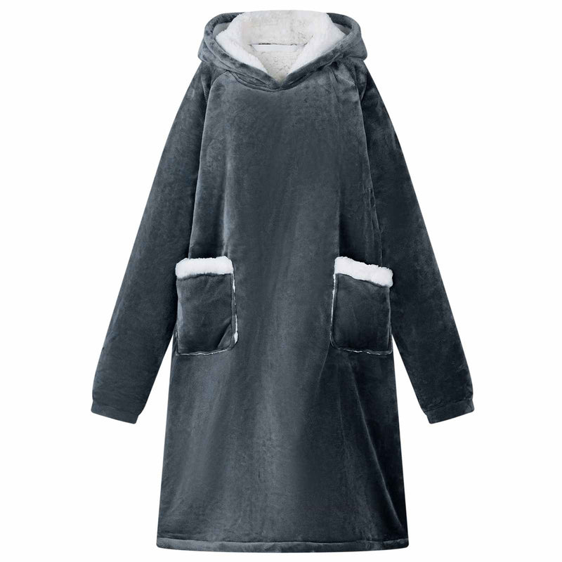 Load image into Gallery viewer, Vidaxl deken hoodie marineblauw m fleece en flanel
