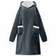 Vidaxl deken hoodie marineblauw m fleece en flanel