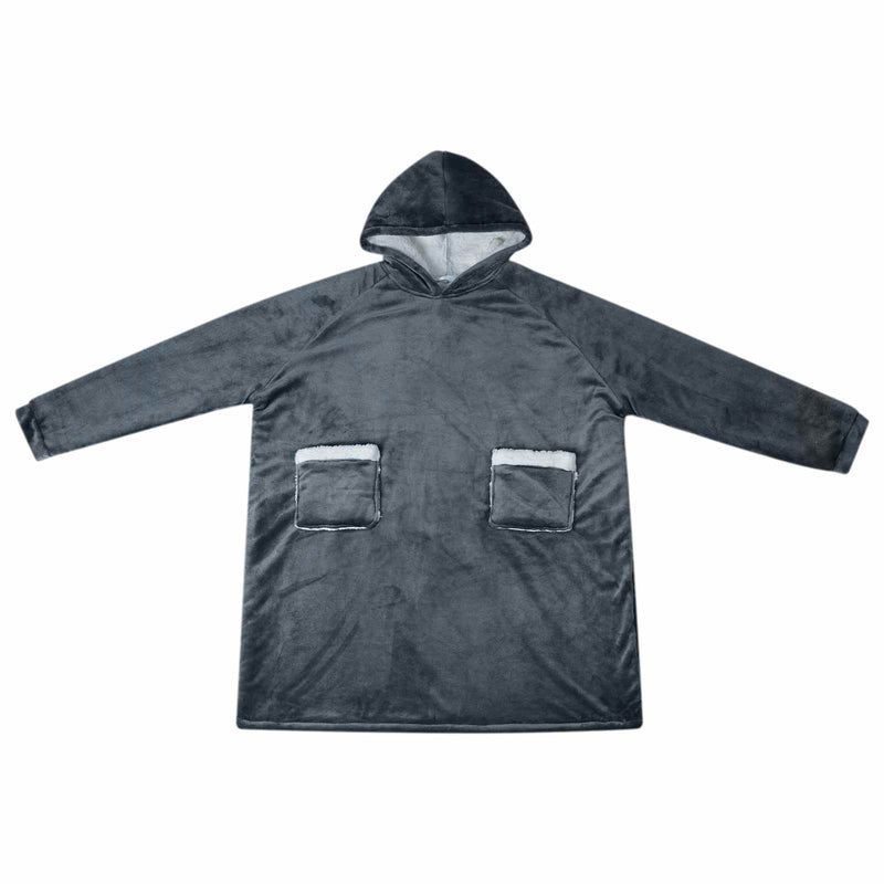 Load image into Gallery viewer, Vidaxl deken hoodie marineblauw m fleece en flanel
