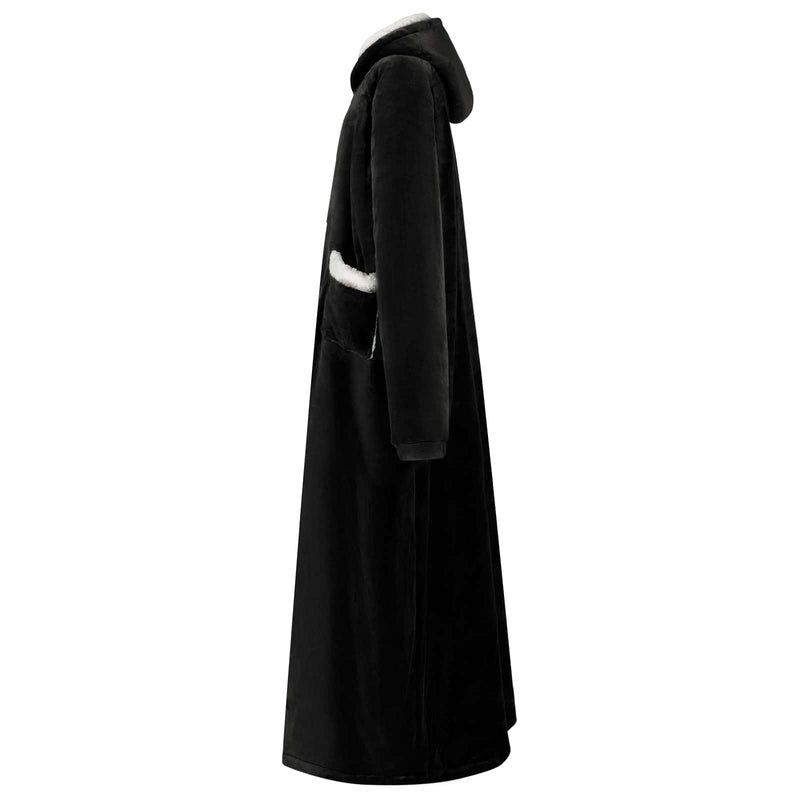 Load image into Gallery viewer, Vidaxl deken hoodie zwart l fleece en flanel
