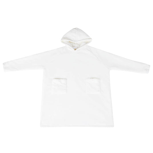 Vidaxl deken hoodie wit m fleece en flanel