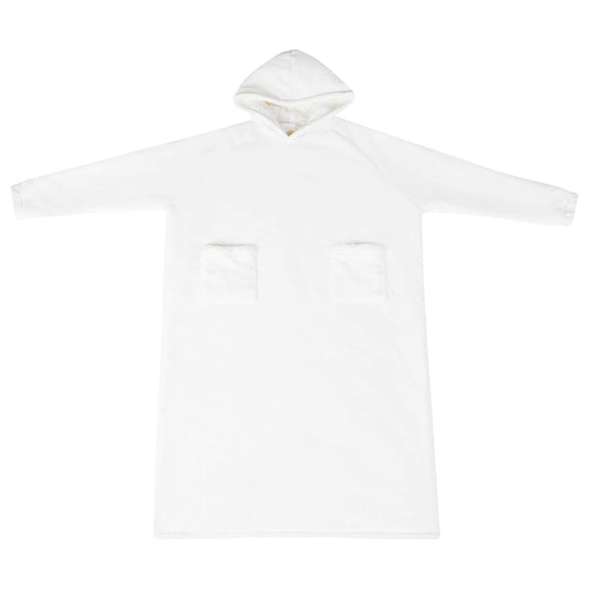 Vidaxl deken hoodie wit l fleece en flanel