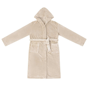 Vidaxl badjas hoodie beige m flanel