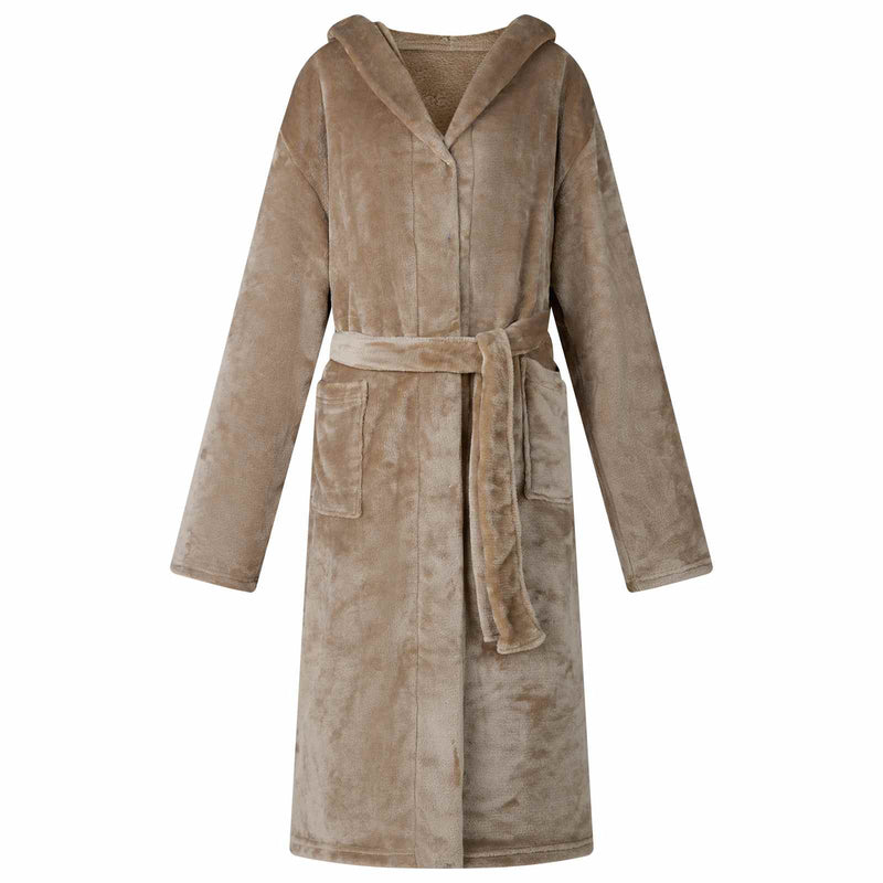 Load image into Gallery viewer, Vidaxl badjas hoodie kameel l flanel

