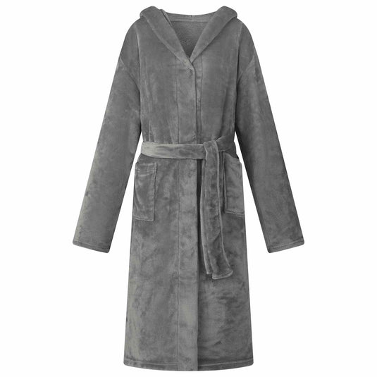 Vidaxl badjas hoodie donkergrijs s flanel