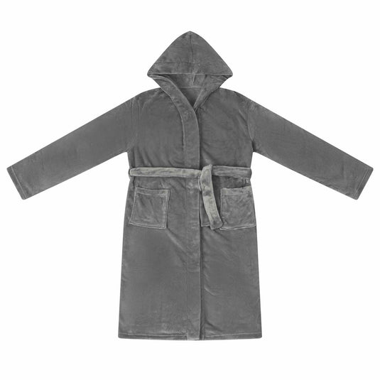 Vidaxl badjas hoodie donkergrijs s flanel