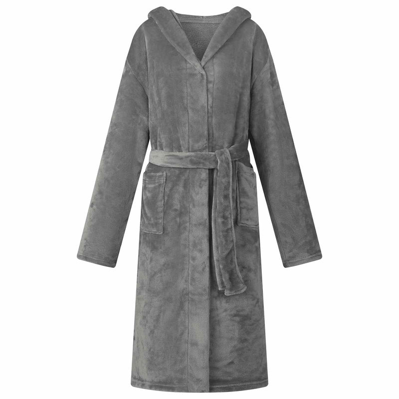 Load image into Gallery viewer, Vidaxl badjas hoodie donkergrijs xl flanel

