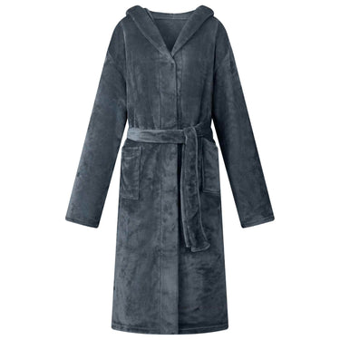 Vidaxl badjas hoodie marineblauw s flanel