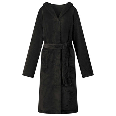 Vidaxl badjas hoodie zwart l flanel