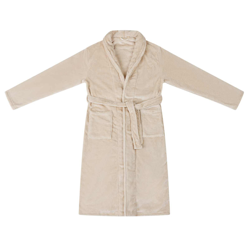 Load image into Gallery viewer, Vidaxl badjas zonder kap beige xxxl flanel
