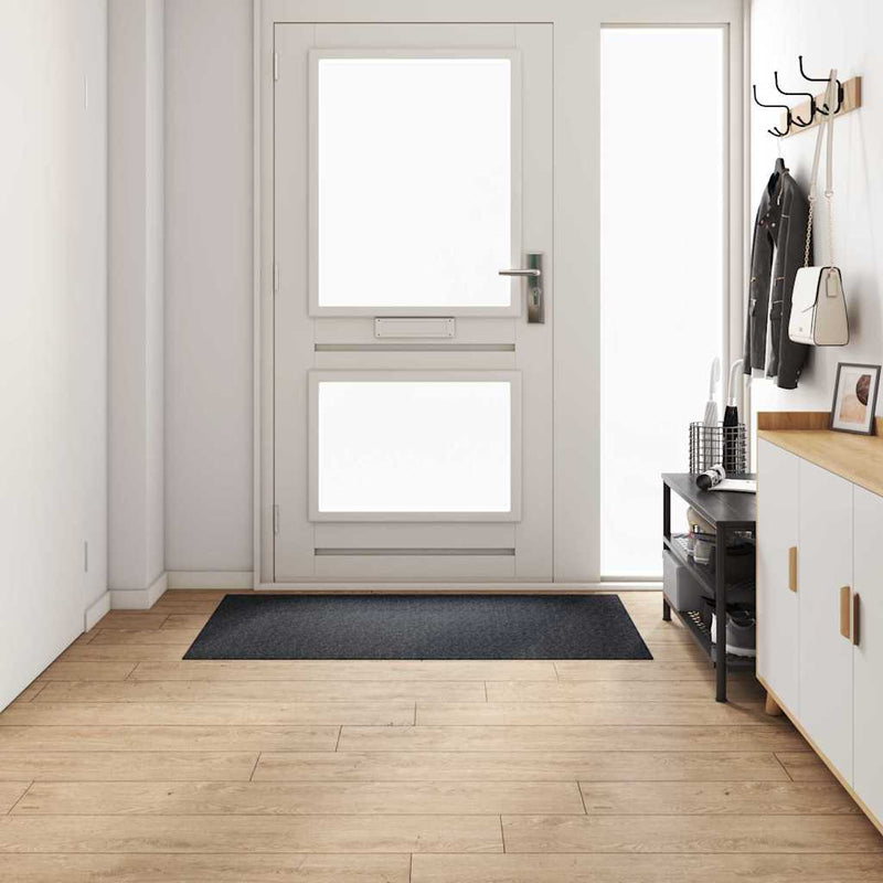 Load image into Gallery viewer, Vidaxl tapijt loper antraciet 80 x 150 cm stof

