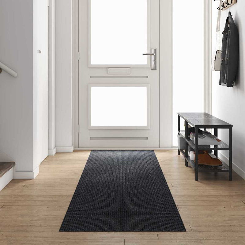 Load image into Gallery viewer, Vidaxl tapijt loper antraciet 80 x 400 cm stof
