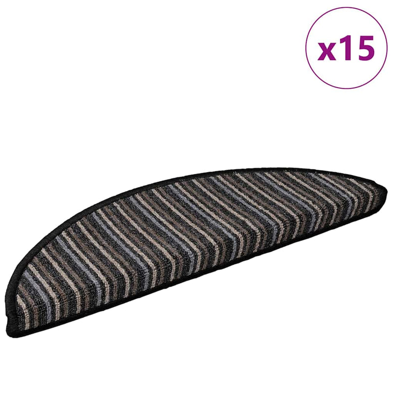 Load image into Gallery viewer, Vidaxl zelfklevende trapmatten 15 pcs antraciet 56 x 17 x 3 cm
