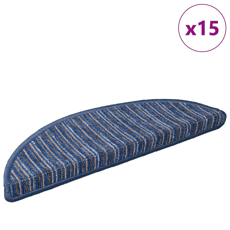 Load image into Gallery viewer, Vidaxl zelfklevende trapmatten 15 pcs blauw 56 x 17 x 3 cm
