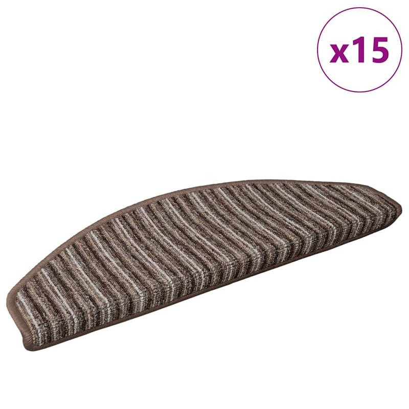 Load image into Gallery viewer, Vidaxl zelfklevende trapmatten 15 pcs bruin 65 x 21 x 4 cm
