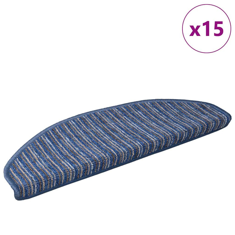 Load image into Gallery viewer, Vidaxl zelfklevende trapmatten 15 pcs blauw 65 x 21 x 4 cm
