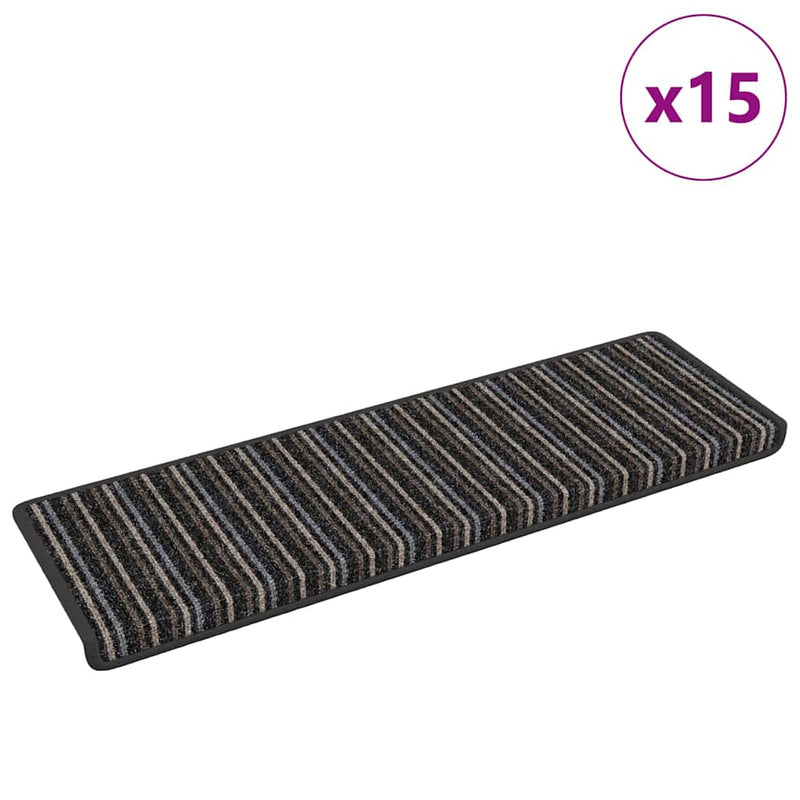 Load image into Gallery viewer, Vidaxl zelfklevende trapmatten 15 pcs antraciet 65 x 21 x 4 cm
