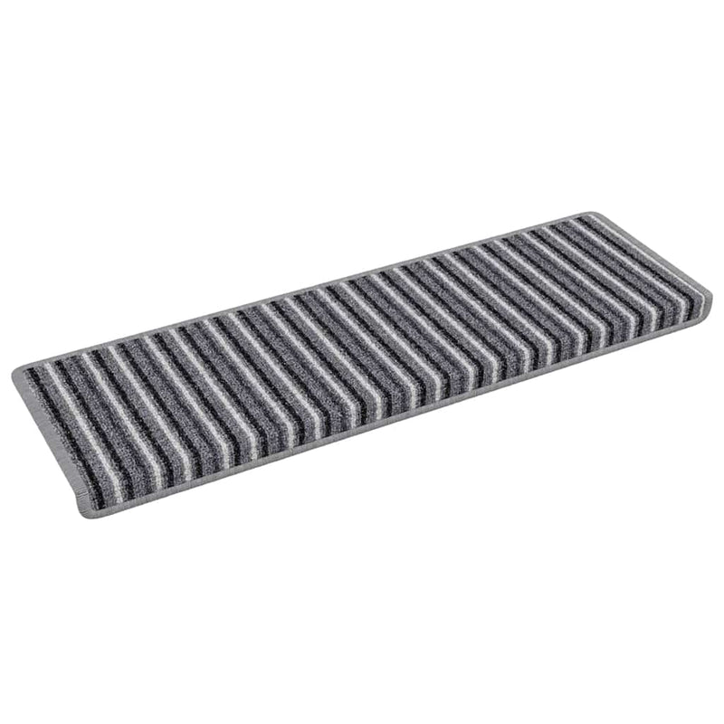 Load image into Gallery viewer, Vidaxl zelfklevende trapmatten gestreept 15 pcs grijs 65 x 21 x 4 cm
