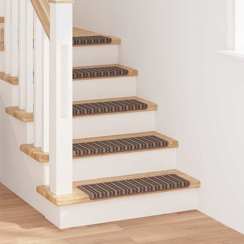Load image into Gallery viewer, Vidaxl zelfklevende trapmatten gestreept 15 pcs bruin 65 x 21 x 4 cm
