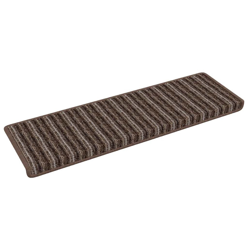 Load image into Gallery viewer, Vidaxl zelfklevende trapmatten gestreept 15 pcs bruin 65 x 21 x 4 cm
