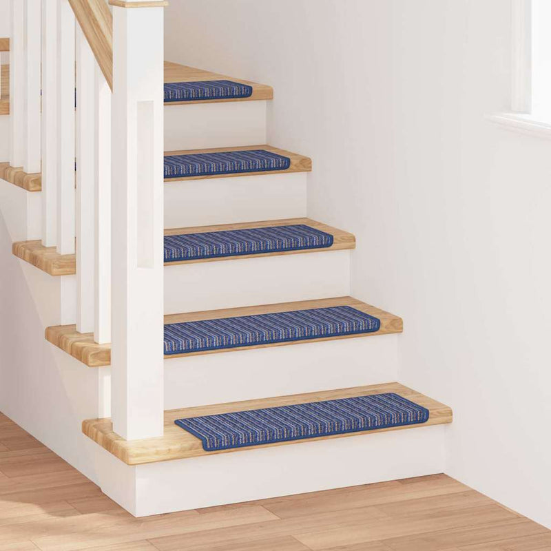Load image into Gallery viewer, Vidaxl zelfklevende trapmatten gestreept 15 pcs blauw 65 x 21 x 4 cm
